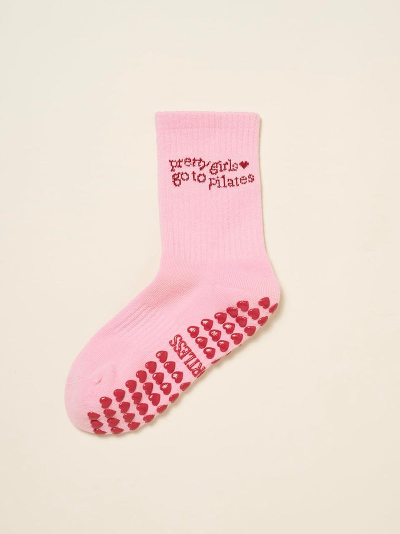 Shapes Studio Crew Half Calf Grip Socks, Cutest Fruits Pilates Socks, Ruffle socks, Non-Slip, Barre Yoga Fitness - Image 1